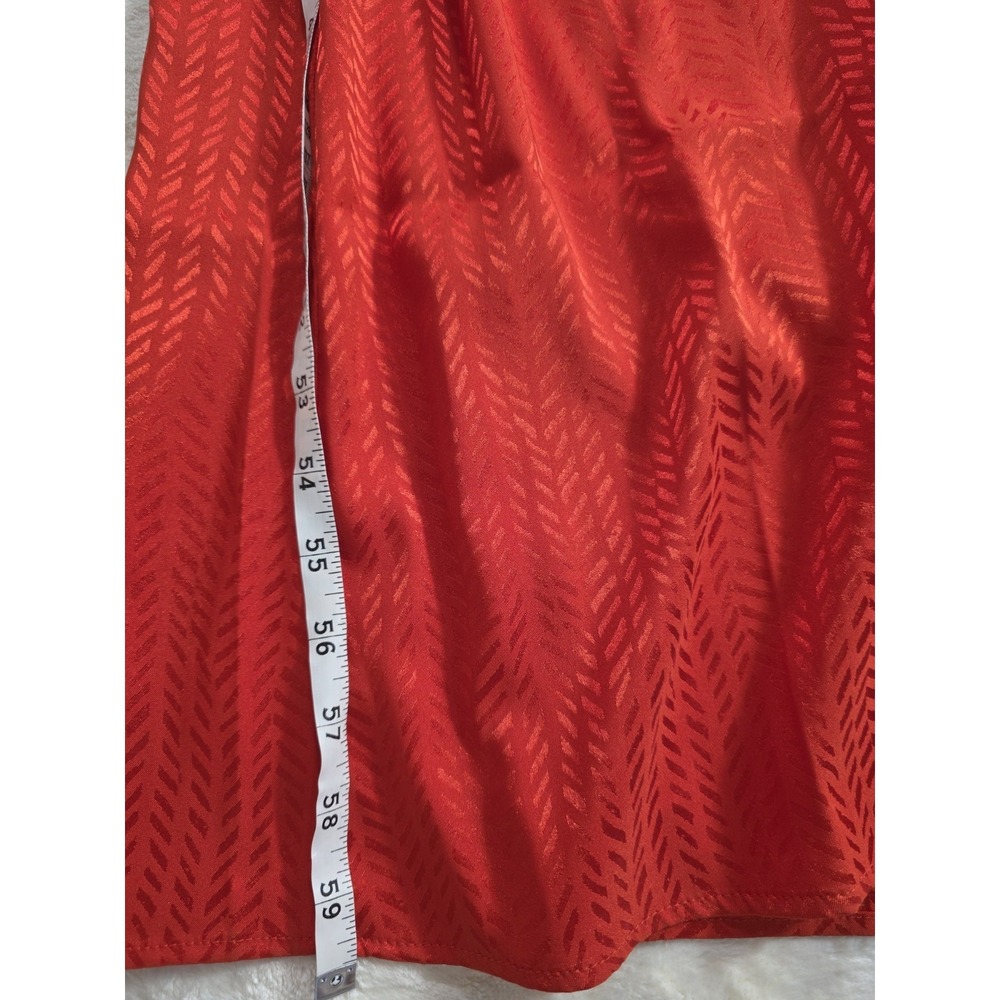 NWT Express Red Orange Maxi Dress M Summer Halter Keyhole Cutout Beach Vacation - Picture 6 of 10
